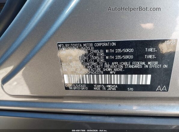 JTMABACA2PA043378 2023 TOYOTA LIMITED Gray 
