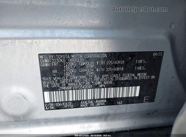 JTMB6RFV5PD542048 2023 TOYOTA RAV4 HYBRID Silver Вид підкапотного простору