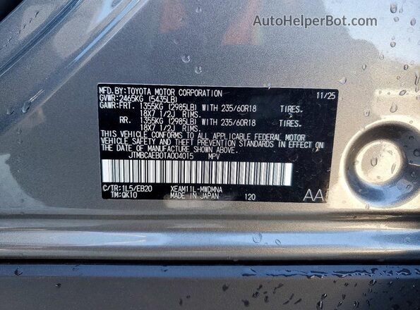 JTMBCAEB0TA004015 2026 TOYOTA BZ Gray 