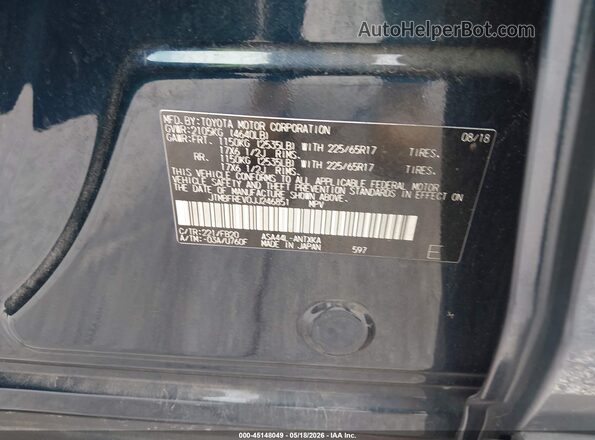 JTMBFREV0JJ246851 2018 TOYOTA RAV4 Black 