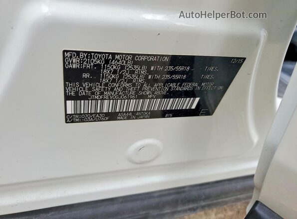 JTMDFREV0GJ061961 2016 TOYOTA RAV4 White 