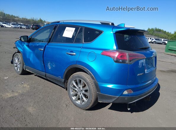JTMDJREV2HD079408 2017 TOYOTA RAV4 HYBRID Blue Rear left