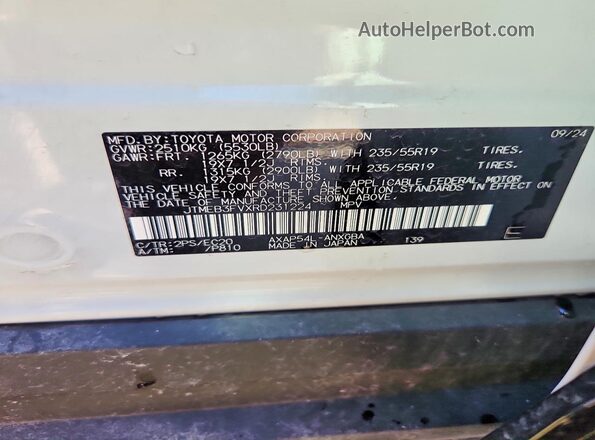 JTMEB3FVXRD231224 2024 TOYOTA RAV4 White Widok komory silnika