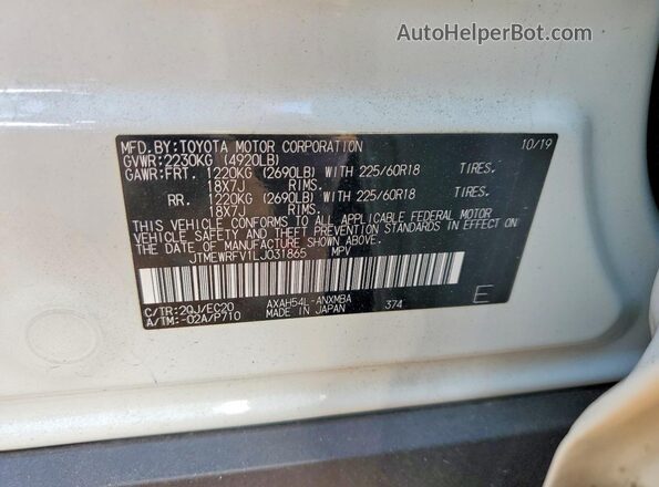 JTMEWRFV1LJ031865 2020 TOYOTA RAV4 White 