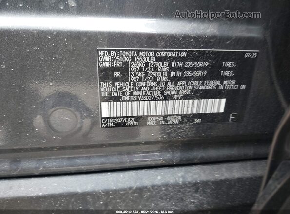 JTMFB3FV3SD277536 2025 TOYOTA RAV4 PLUG-IN HYBRID Gray Widok komory silnika