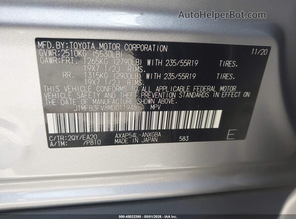 JTMFB3FV8MD011948 2021 TOYOTA RAV4 PRIME Gray Вид підкапотного простору