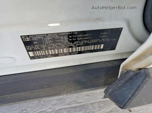 JTMH1RFV1KD006974 2019 TOYOTA LE Белый Вид подкапотного пространства