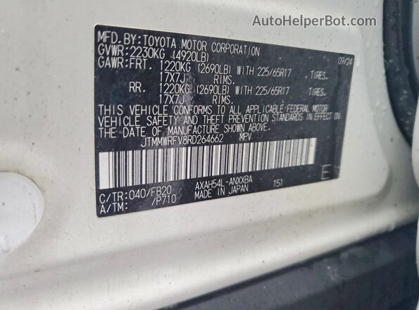 JTMMWRFV8RD264662 2024 TOYOTA RAV White Engine compartment view