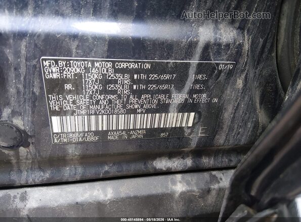 JTMP1RFV2KD018580 2019 TOYOTA RAV4 Black 