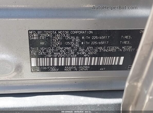 JTMP1RFV5PD101668 2023 TOYOTA LE Gray Widok komory silnika