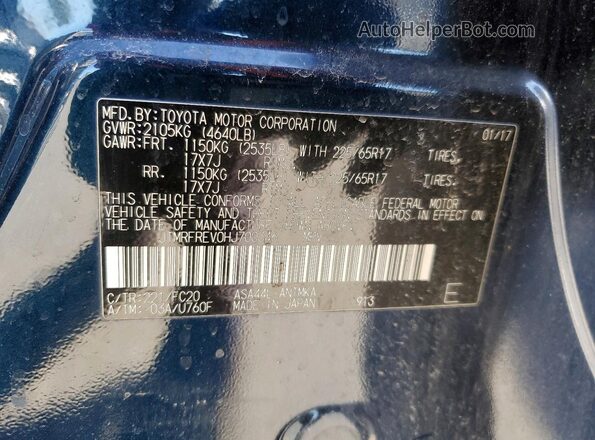 JTMRFREV0HJ700346 2017 TOYOTA RAV4 Teal 