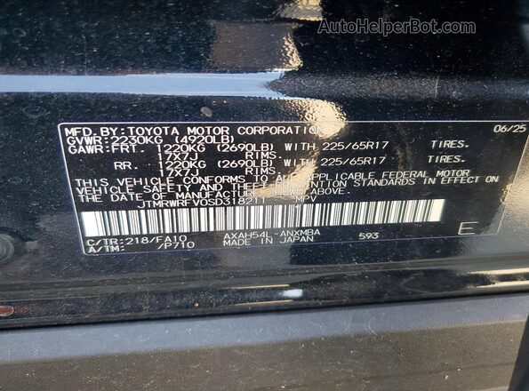 JTMRWRFV0SD318211 2025 TOYOTA RAV4 Black Սալոնի 360 աստիճան տեսք