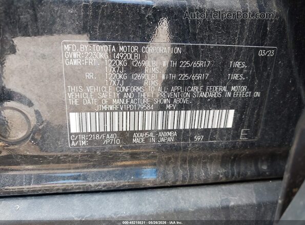 JTMRWRFV1PD179584 2023 TOYOTA RAV4 HYBRID Black Vista del compartimento del motor