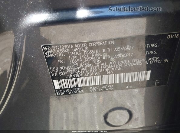 JTMZFREV1JJ181085 2018 TOYOTA RAV4 Gray Engine compartment view