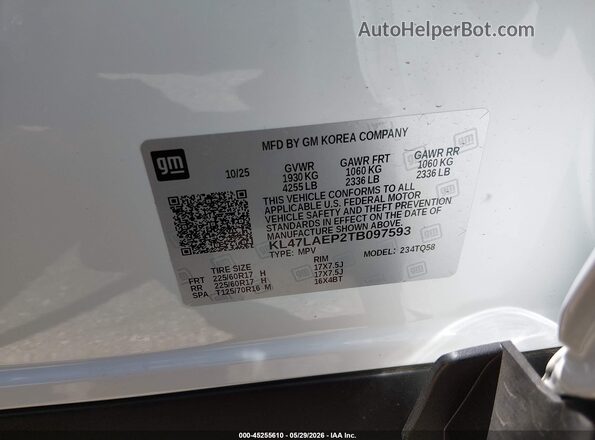 KL47LAEP2TB097593 2026 BUICK OTHER Белый Вид подкапотного пространства