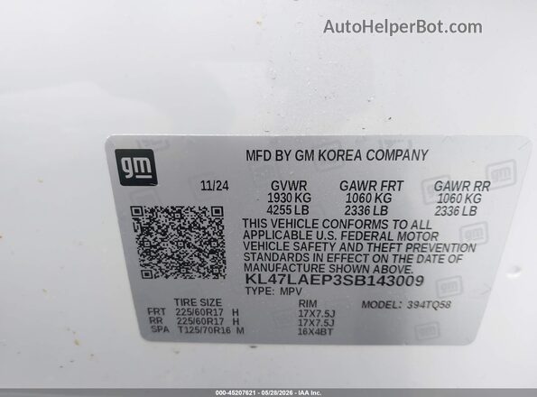 KL47LAEP3SB143009 2025 BUICK OTHER White ძრავის განყოფილების ხედი