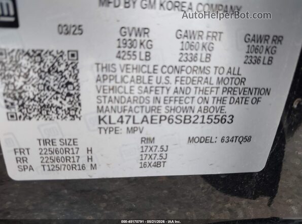 KL47LAEP6SB215563 2025 BUICK OTHER Black Vista del compartimento del motor