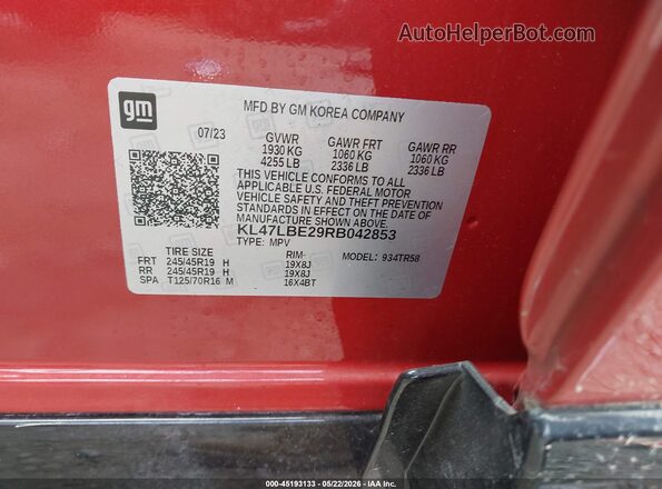 KL47LBE29RB042853 2024 BUICK OTHER Orange Շարժիչի բաժամունքի տեսք