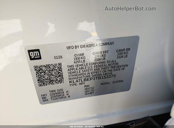KL47LBEP3TB153370 2026 BUICK OTHER White ძრავის განყოფილების ხედი