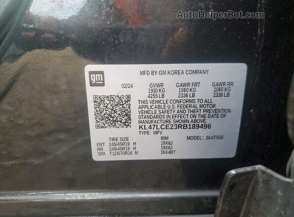 KL47LCE23RB189496 2024 BUICK OTHER Black VIN sticker view