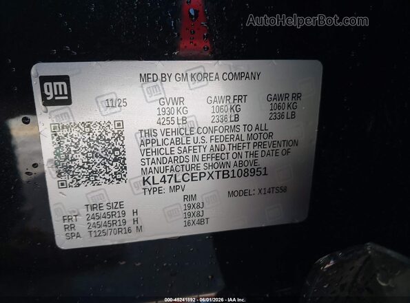 KL47LCEPXTB108951 2026 BUICK OTHER Black Engine compartment view