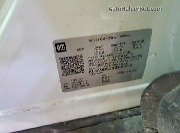 KL4AMBS21RB165716 2024 BUICK ENCORE White Widok wnętrza 360 stopni