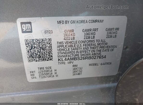 KL4AMBS26RB027654 2024 BUICK ENCORE Silver Engine compartment view
