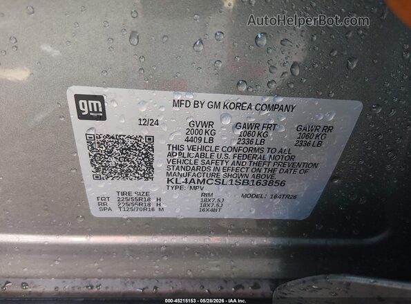 KL4AMCSL1SB163856 2025 BUICK ENCORE Gray Widok komory silnika
