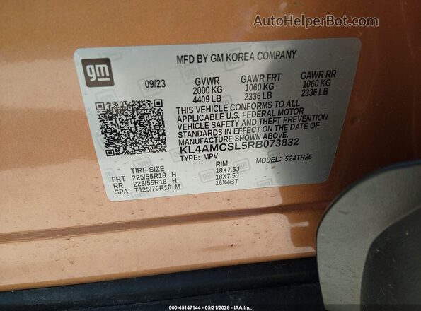 KL4AMCSL5RB073832 2024 BUICK ENCORE Gold Вид підкапотного простору
