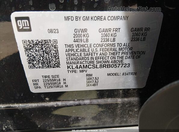 KL4AMCSL8RB057723 2024 BUICK ENCORE Black Vista del compartimento del motor