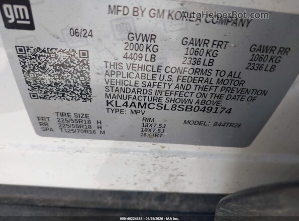 KL4AMCSL8SB049174 2025 BUICK ENCORE White Engine compartment view