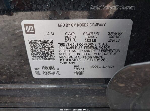 KL4AMDSL2SB105261 2025 BUICK ENCORE Black 