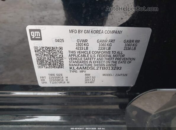 KL4AMDSL2TB013293 2026 BUICK ENCORE Черный Вид подкапотного пространства