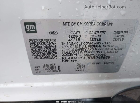 KL4AMDSL9RB046669 2024 BUICK ENCORE White Вид підкапотного простору