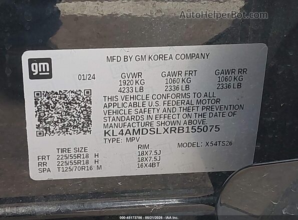 KL4AMDSLXRB155075 2024 BUICK ENCORE Черный Вид подкапотного пространства