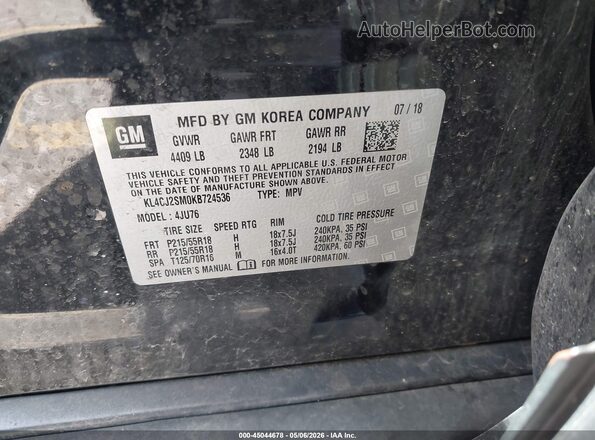 KL4CJ2SM0KB724536 2019 BUICK ENCORE Black 