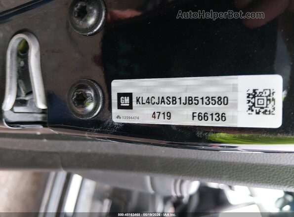 KL4CJASB1JB513580 2018 BUICK ENCORE Black Vista del compartimento del motor