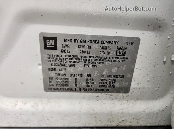 KL4CJASB7KB762676 2019 BUICK ENCORE White 