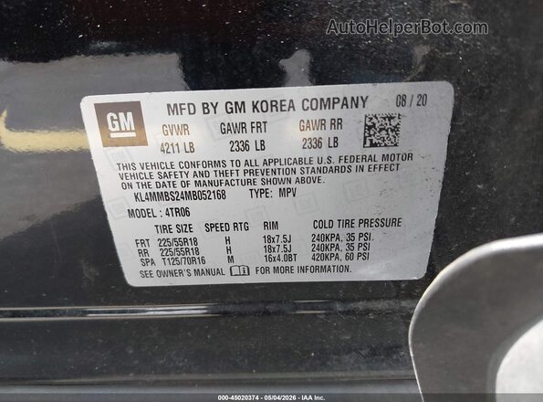 KL4MMBS24MB052168 2021 BUICK ENCORE Black Engine compartment view