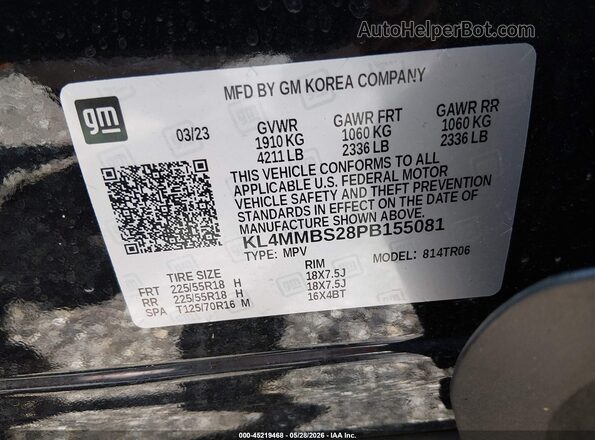 KL4MMBS28PB155081 2023 BUICK ENCORE Black Vista del compartimento del motor
