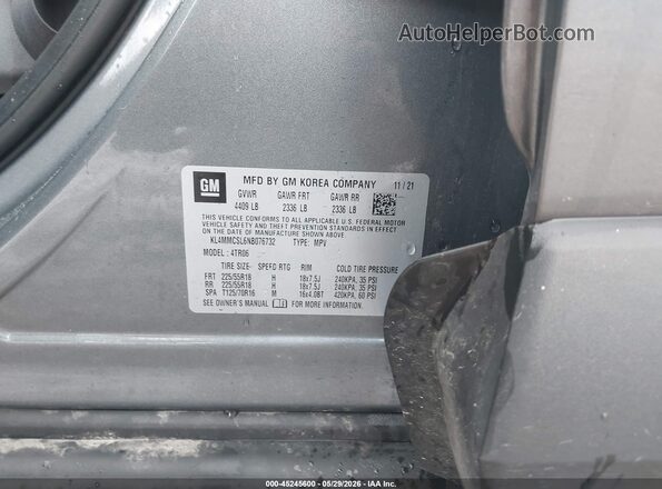 KL4MMCSL6NB076732 2022 BUICK ENCORE Gray Widok komory silnika