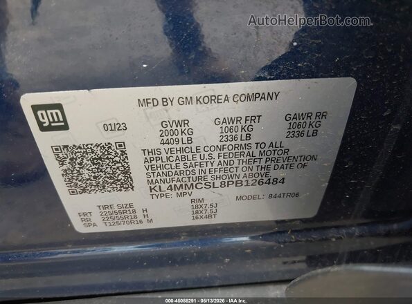 KL4MMCSL8PB126484 2023 BUICK ENCORE Синий Вид подкапотного пространства