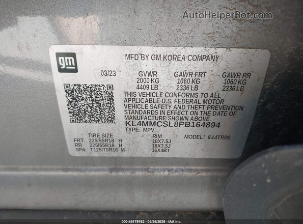 KL4MMCSL8PB164894 2023 BUICK ENCORE Gray Вид підкапотного простору