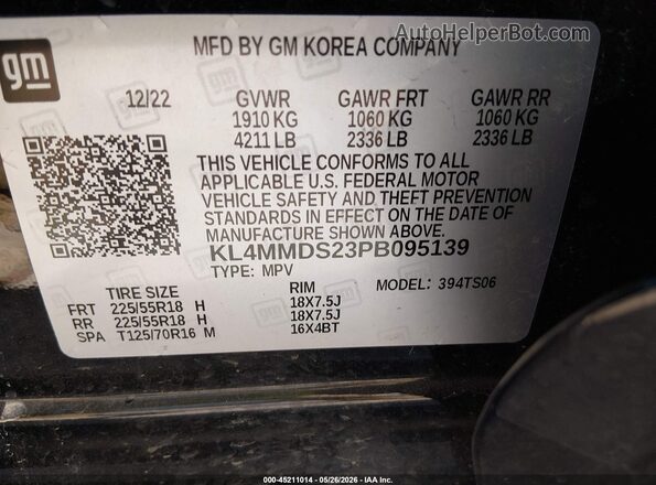 KL4MMDS23PB095139 2023 BUICK ENCORE Black Շարժիչի բաժամունքի տեսք