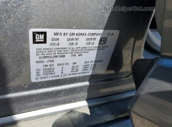KL4MMDSL2MB116888 2021 BUICK ENCORE Gray 