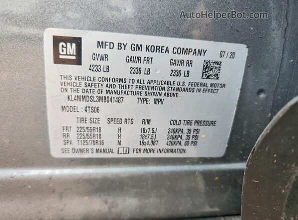 KL4MMDSL3MB041487 2021 BUICK ENCORE Black Vista del compartimento del motor