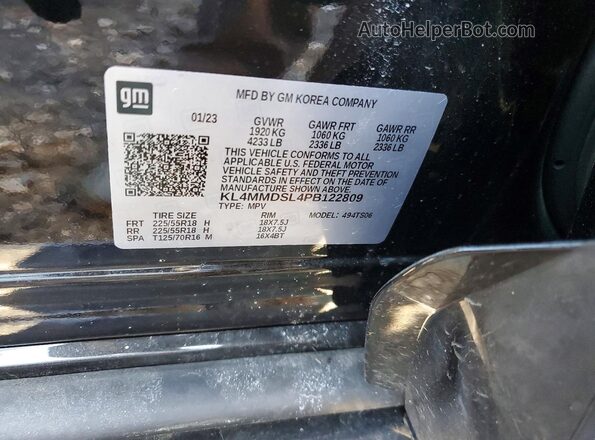 KL4MMDSL4PB122809 2023 BUICK ENCORE Black VIN կոդի պիտակի տեսք