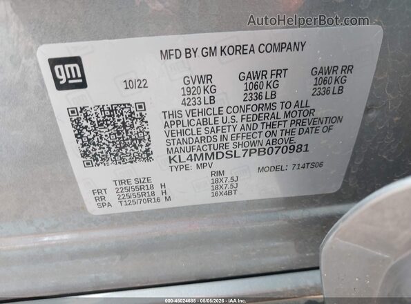 KL4MMDSL7PB070981 2023 BUICK ENCORE Gray Vista del compartimento del motor