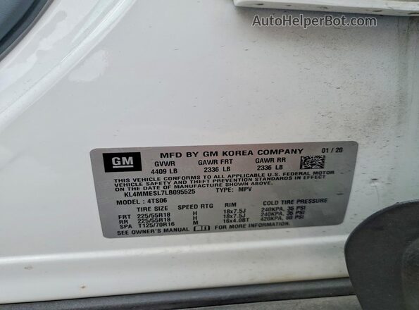 KL4MMESL7LB095525 2020 BUICK ENCORE White Engine compartment view