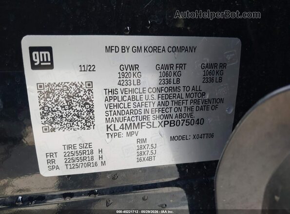 KL4MMFSLXPB075040 2023 BUICK ENCORE Black Շարժիչի բաժամունքի տեսք